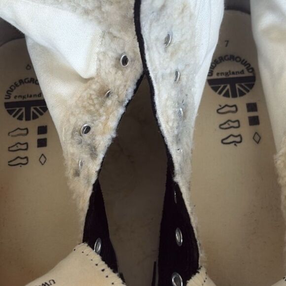 Underground England X-Hi Top Shearling Lined 12-Eyelet Trainers / Boots - Picture 13 of 13